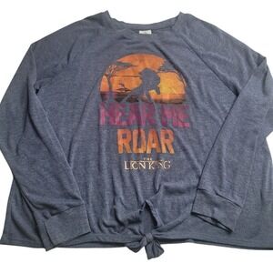 Disney Store The Lion King Hear Me Roar Tie Front Top Women's XL Blue Simba